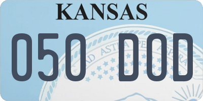 KS license plate 050DOD