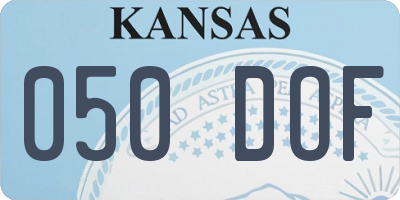 KS license plate 050DOF