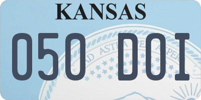 KS license plate 050DOI
