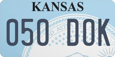 KS license plate 050DOK