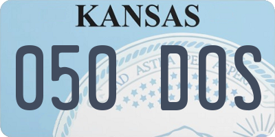 KS license plate 050DOS