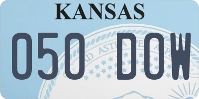 KS license plate 050DOW