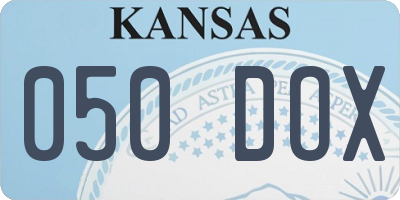 KS license plate 050DOX