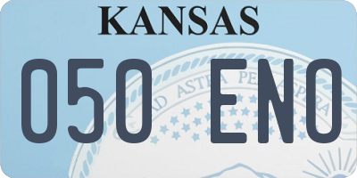 KS license plate 050ENO