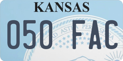 KS license plate 050FAC
