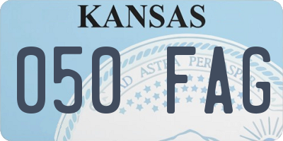 KS license plate 050FAG
