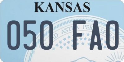 KS license plate 050FAO