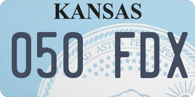 KS license plate 050FDX