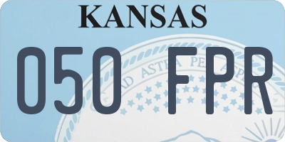 KS license plate 050FPR