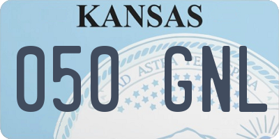 KS license plate 050GNL