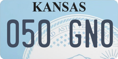 KS license plate 050GNO