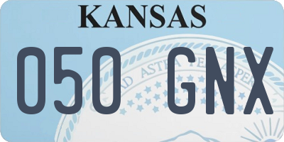 KS license plate 050GNX