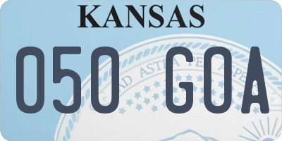 KS license plate 050GOA