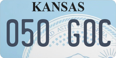 KS license plate 050GOC