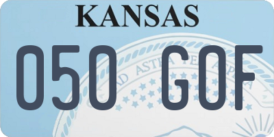 KS license plate 050GOF