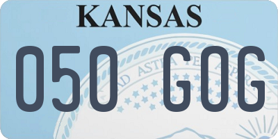 KS license plate 050GOG