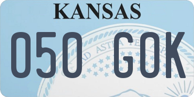 KS license plate 050GOK