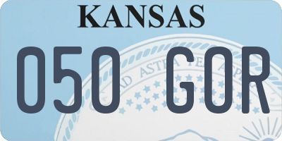 KS license plate 050GOR