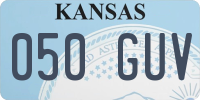 KS license plate 050GUV