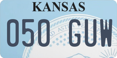 KS license plate 050GUW