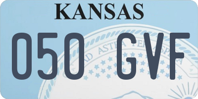 KS license plate 050GVF