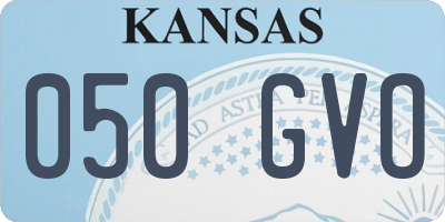 KS license plate 050GVO