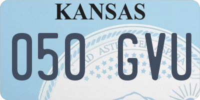 KS license plate 050GVU