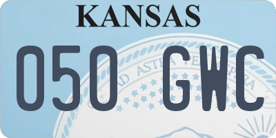 KS license plate 050GWC