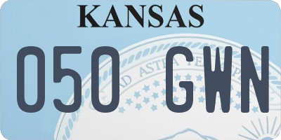 KS license plate 050GWN