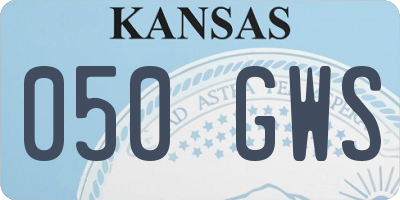 KS license plate 050GWS