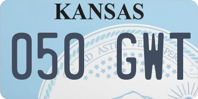 KS license plate 050GWT