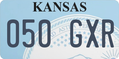 KS license plate 050GXR
