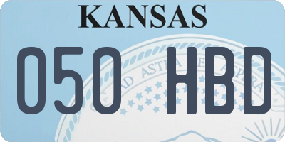 KS license plate 050HBD