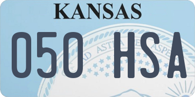 KS license plate 050HSA