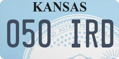 KS license plate 050IRD