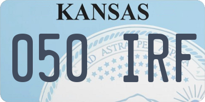 KS license plate 050IRF