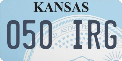 KS license plate 050IRG