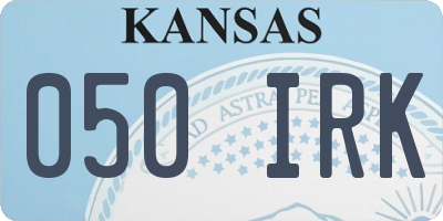 KS license plate 050IRK