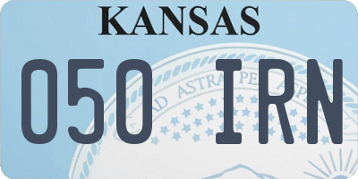 KS license plate 050IRN