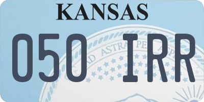 KS license plate 050IRR