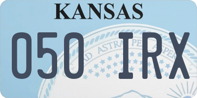 KS license plate 050IRX