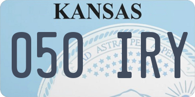 KS license plate 050IRY