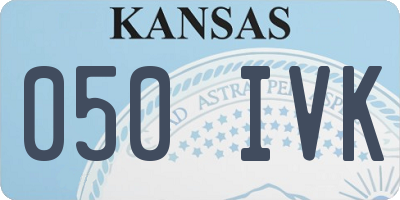 KS license plate 050IVK