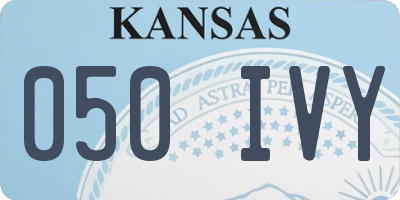 KS license plate 050IVY