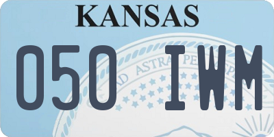 KS license plate 050IWM
