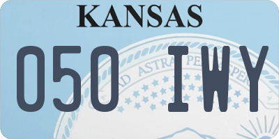 KS license plate 050IWY