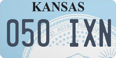 KS license plate 050IXN