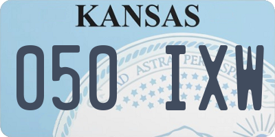 KS license plate 050IXW