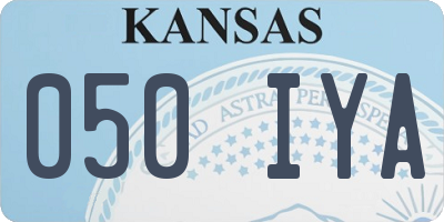 KS license plate 050IYA