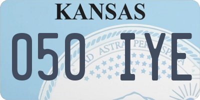 KS license plate 050IYE